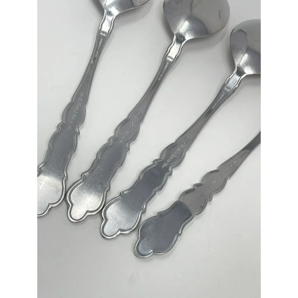 UNITED SILVER US17 Baker Hart & Stuart BST2 Dinner Place Spoons 7 3/8” Set Of 4